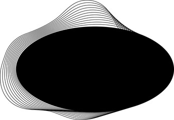 Oval blend emblem. Wave line with frame