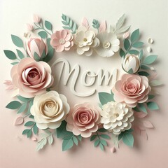 Happy mother's day card with pink vintage background