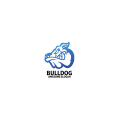 bulldog head emblem logo vector illustration