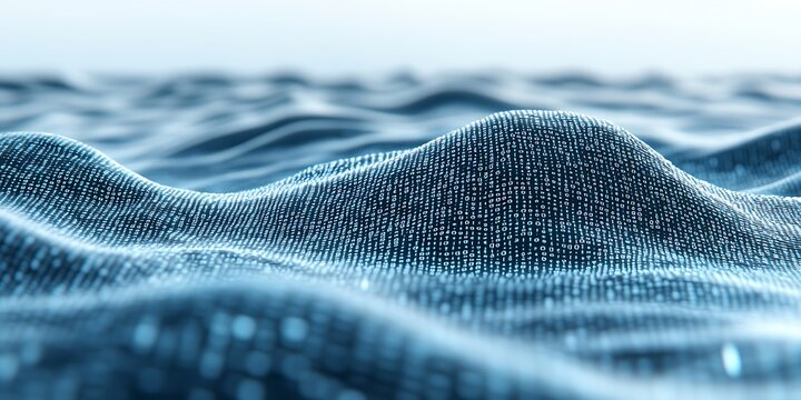Abstract data landscape with digital binary code, modern technology concept