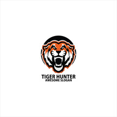 tiger head esport logo mascot vector illustration