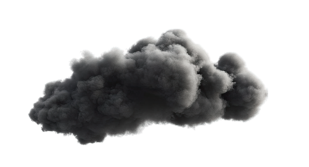 A Single Dark Isolated Cloud Of Smoke Against A Transparent Background The Cloud Is Large And Billowing With A Sense Of Power And Danger