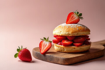 Strawberry Shortcake Food Photography: Clean, Spacious, High-Resolution Image
