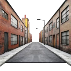 Fototapete Enge Gasse Urban alleyway, aged brick buildings, empty street  © Rizki