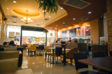 Abstract Blur coffee shop and cafe restaurant for background.
