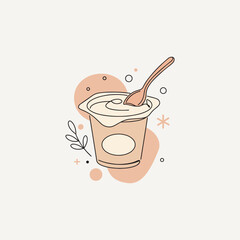 Creamy yogurt in a cup ready to enjoy a delightful treat healthy and delicious snack