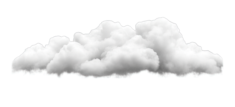 White Fluffy Cloud Isolated On Transparent Background