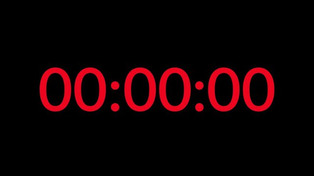 5 second countdown timer with red numbers digital timer suitable for presentations, websites, and educational content creation