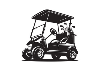 Fototapeta premium Golf Cart Silhouette Vector