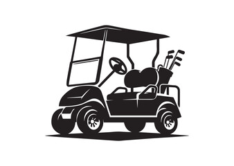 Golf Cart Silhouette Vector