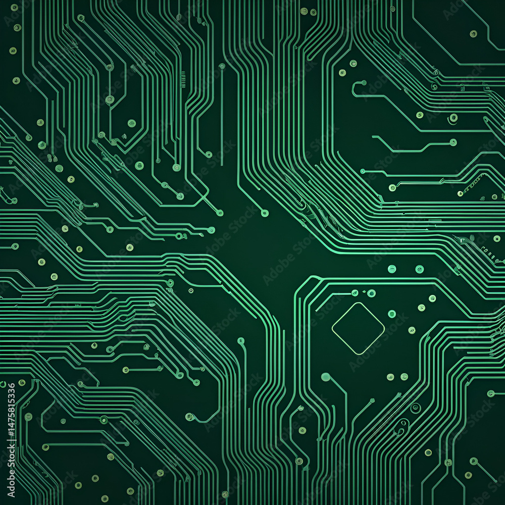 Fototapete abstract digital background with technology circuit board texture. electronic motherboard illustrati
