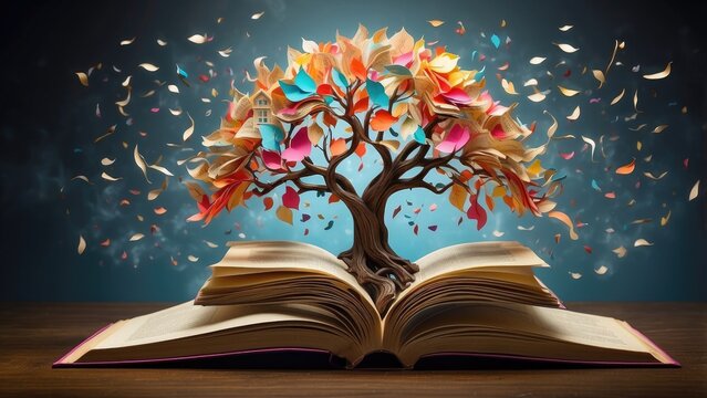 "Celebrating International Literacy Day: A Tree of Knowledge with Books as Leaves"