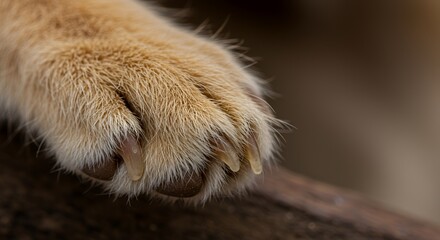 Close-Up of a Cat's Paw with Soft Fur and Retracted Claws