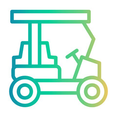 golf caddy Line Gradient Icon