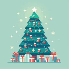 beautiful christmas tree vector image
