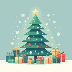 beautiful christmas tree vector image