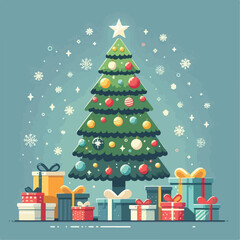 beautiful christmas tree vector image