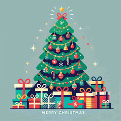 beautiful christmas tree vector image