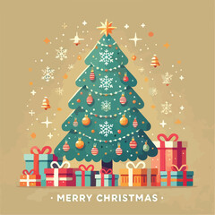 beautiful christmas tree vector image