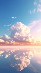 Fototapeta premium Large body of water with clouds in the sky