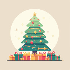 beautiful christmas tree vector image