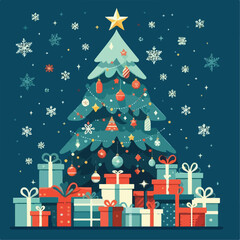 beautiful christmas tree vector image