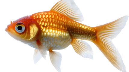 Fototapeta premium Stunning Goldfish Swimming Elegantly: A Brilliant Capture of Aquatic Life with Vibrant Colors