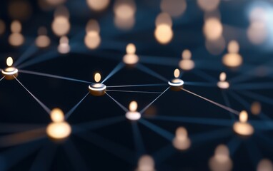 A close-up view of glowing network connections, symbolizing digital communication and connectivity in modern technology.
