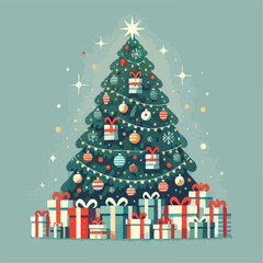 beautiful christmas tree vector image