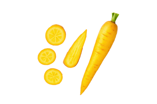 Premium yellow carrot picture isolated on transparent background elevates colourful salad visuals