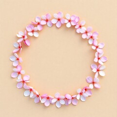 Obraz premium Cherry blossom petals in zen circle layout. 