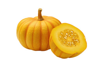 Moranga pumpkin squash isolated transparent background bright studio overhead autumn produce