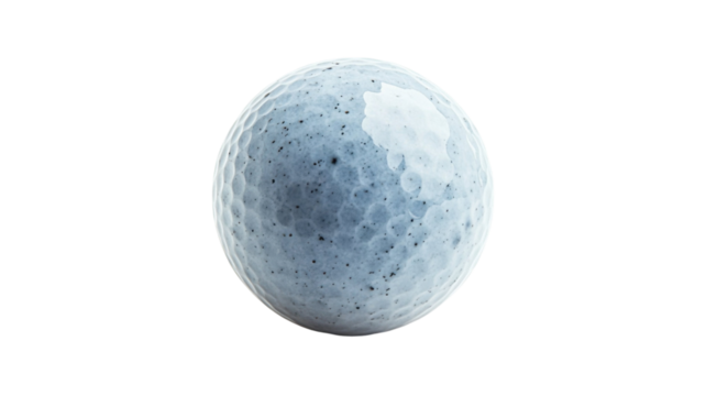 Golf Ball Isolated on White Background with Detailed Texture and Clean Lighting