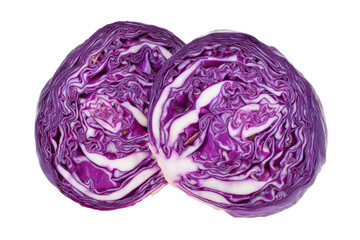 Obraz premium Premium purple cabbage flat-lay stock image isolated on transparent background for stylish culinary branding