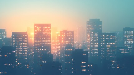 Fototapeta premium City skyline at sunrise