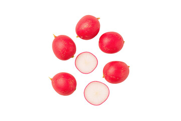 Premium red radish stock image on transparent background ideal for vibrant salad packaging designs