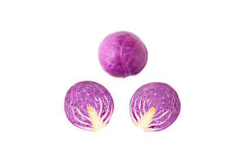 Premium red cabbage flat-lay stock image on transparent background elevates health-food packaging