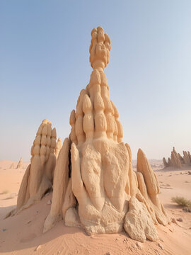 Ornate limestone denudation in the desert near Riyadh, Saudi Arabia
