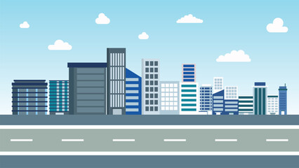 building city road animation background vector illustration