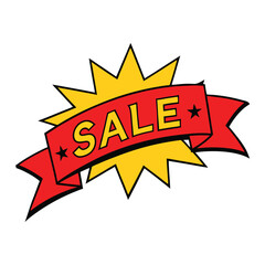 Fototapeta premium Vibrant red sale banner with dynamic light flares, perfect for grabbing attention and highlighting special offers, discounts, or promotions in a bold, eye-catching style. 