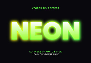 Green And Yellow Modern Font Neon Light Text Effect