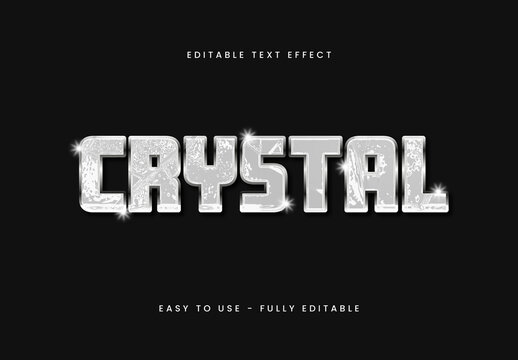 White Crystal Font Sharp Reflective Ice Text Effect