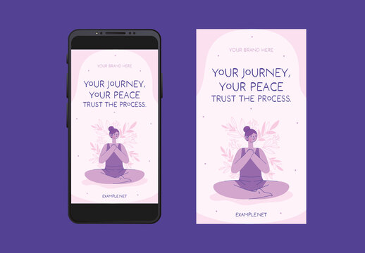 Pink And Purple Calm Wellness Inspirational Poster Design