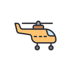 Graphic Illustration Of A Light Yellow Helicopter On Transparent Backdrop