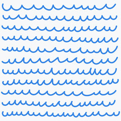 Illustration of blue wave pattern.