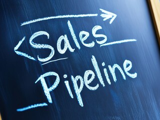 Innovative chalkboard illustration showcasing the concept of sales pipeline management and strategy in business.