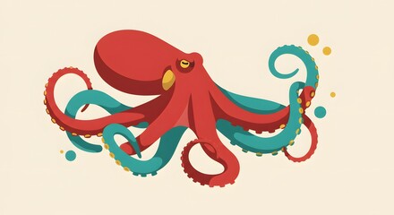 Colorful octopus illustration