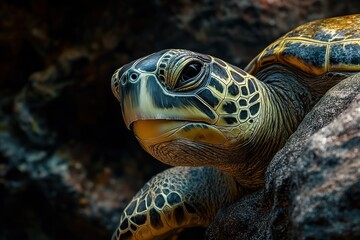 Obraz premium Closeup sea turtle head