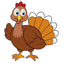 turkey on white background
