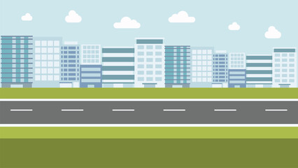 building city road animation background vector illustration
